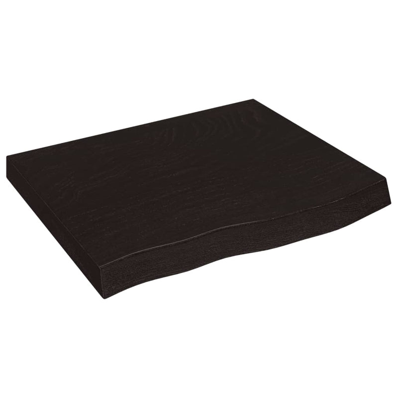 vidaXL sötétbarna kezelt tömör tölgyfa asztallap 60x50x(2-6) cm