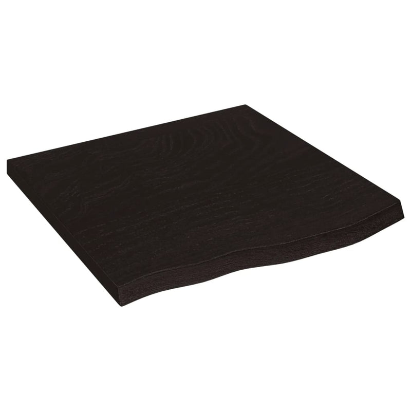 vidaXL sötétbarna kezelt tömör tölgyfa asztallap 60x60x(2-4) cm