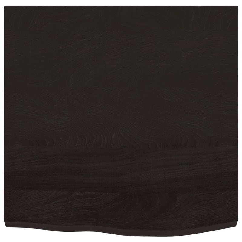 vidaXL sötétbarna kezelt tömör tölgyfa asztallap 60x60x(2-4) cm