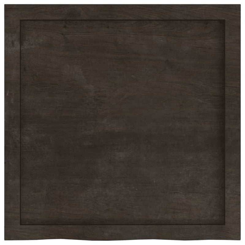vidaXL sötétbarna kezelt tömör tölgyfa asztallap 60x60x(2-4) cm