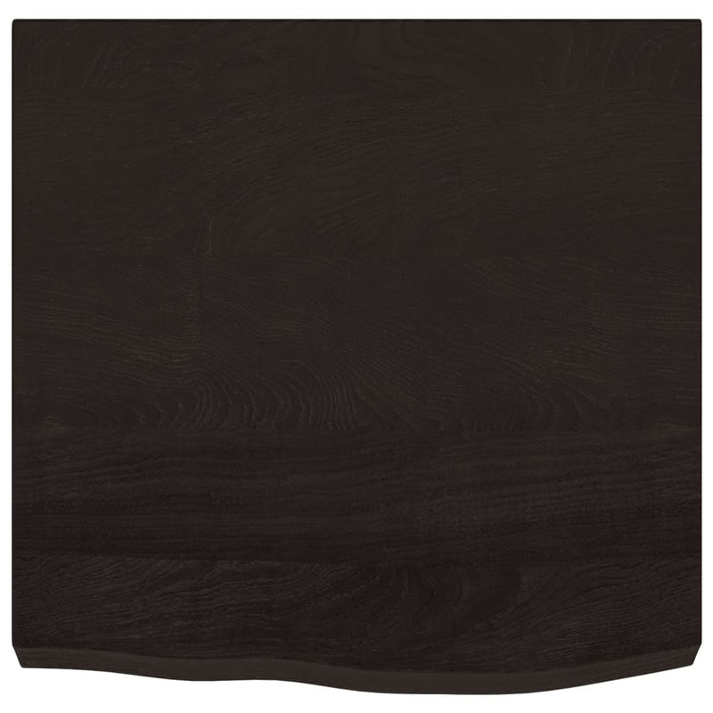 vidaXL sötétbarna kezelt tömör tölgyfa asztallap 60x60x(2-6) cm