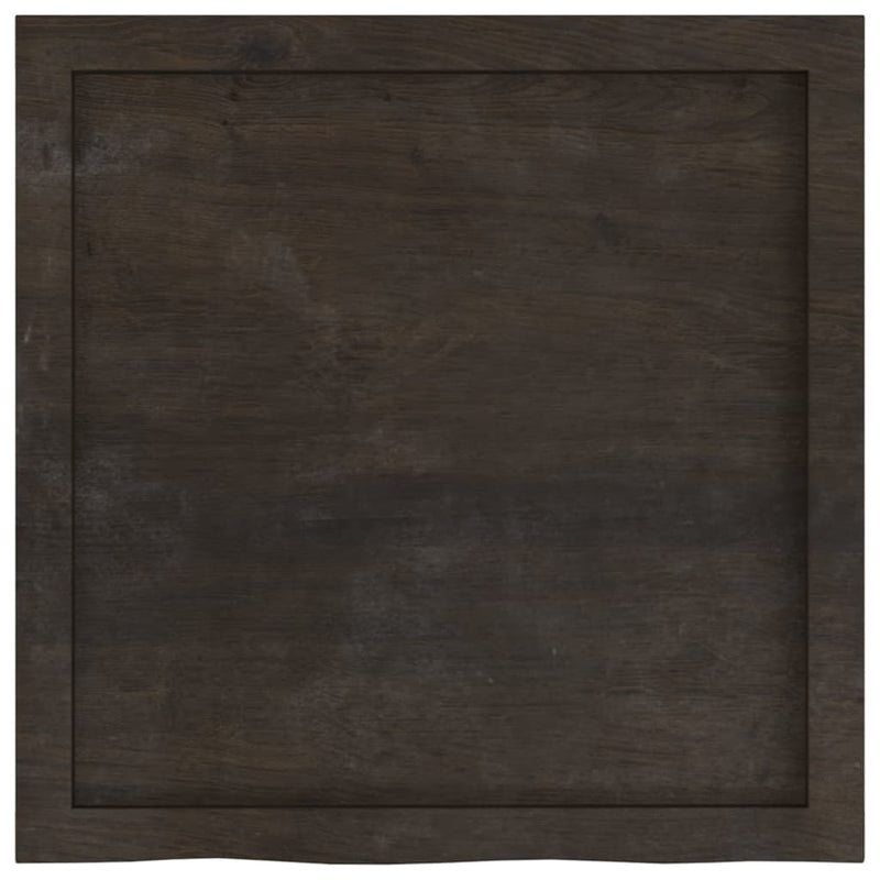 vidaXL sötétbarna kezelt tömör tölgyfa asztallap 60x60x(2-6) cm
