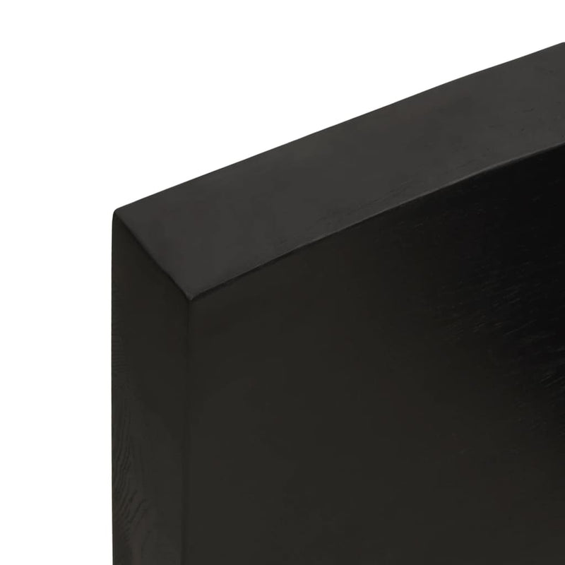 vidaXL sötétbarna kezelt tömör tölgyfa asztallap 60x60x(2-6) cm