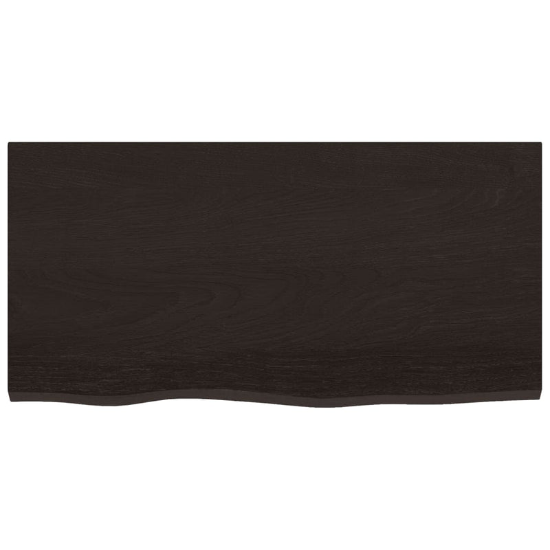 vidaXL sötétbarna kezelt tömör tölgyfa asztallap 80x40x2 cm