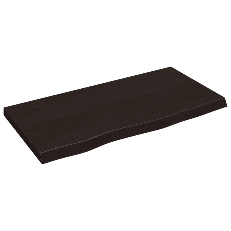vidaXL sötétbarna kezelt tömör tölgyfa asztallap 80x40x(2-4) cm