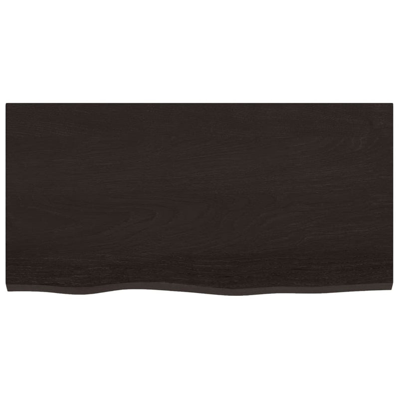 vidaXL sötétbarna kezelt tömör tölgyfa asztallap 80x40x(2-4) cm