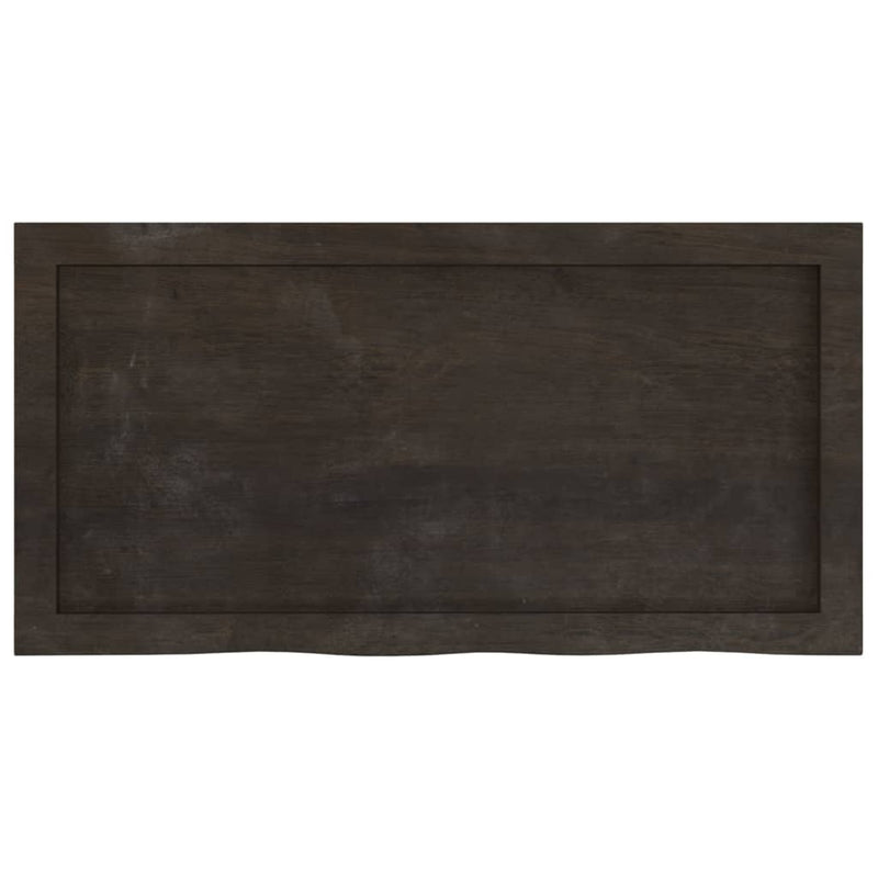 vidaXL sötétbarna kezelt tömör tölgyfa asztallap 80x40x(2-4) cm