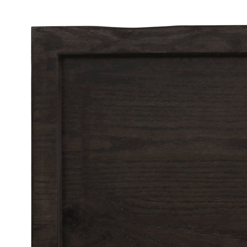 vidaXL sötétbarna kezelt tömör tölgyfa asztallap 80x40x(2-4) cm