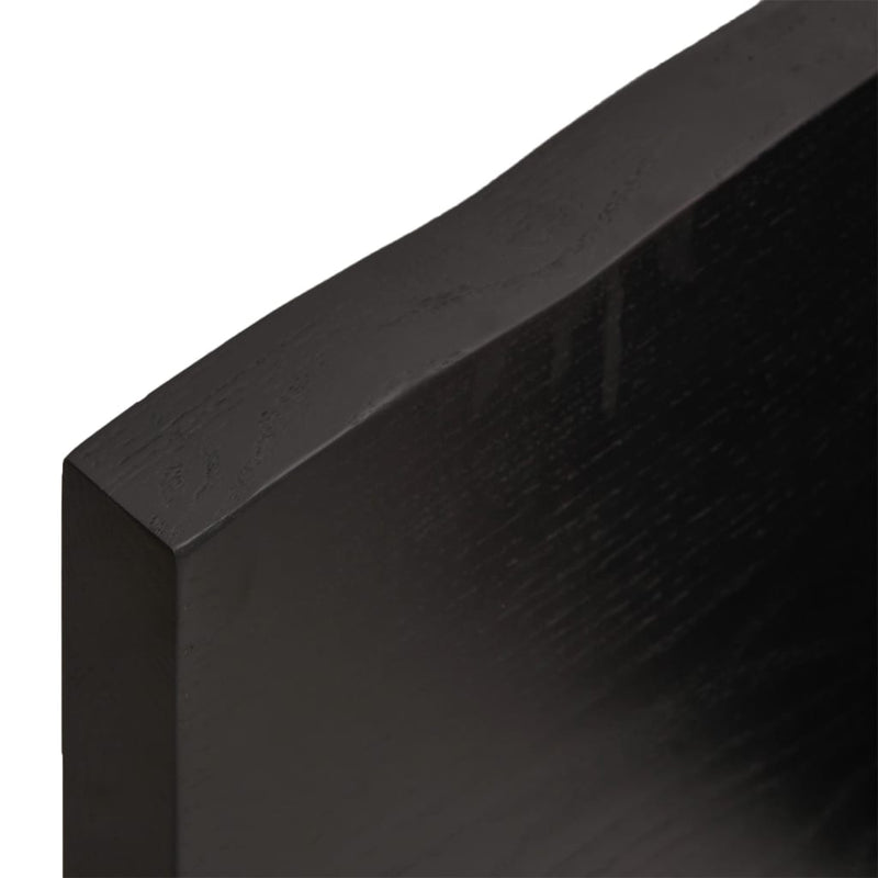 vidaXL sötétbarna kezelt tömör tölgyfa asztallap 80x40x(2-4) cm
