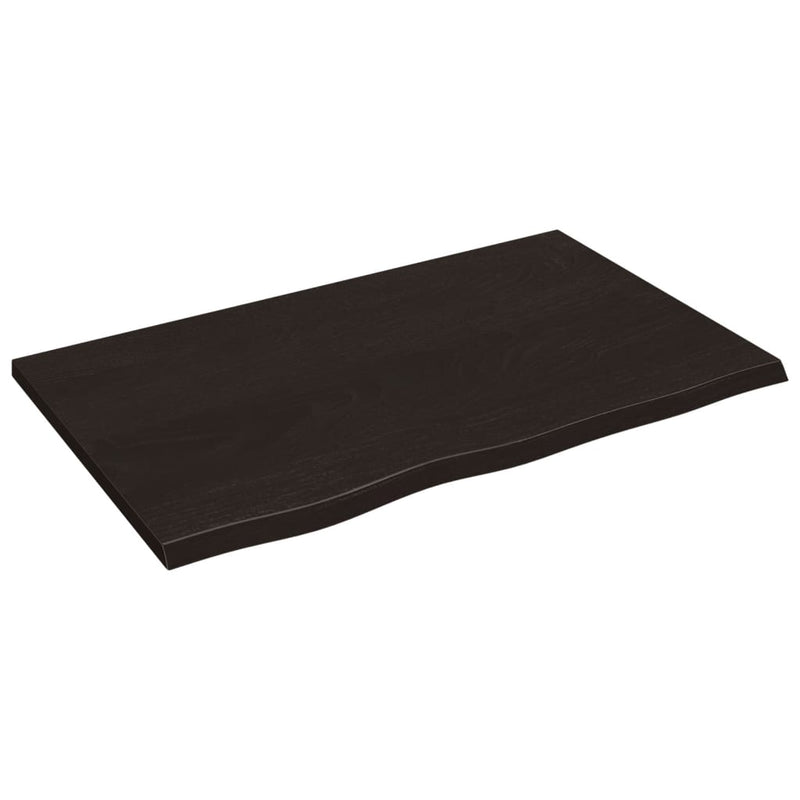 vidaXL sötétbarna kezelt tömör tölgyfa asztallap 80x50x2 cm