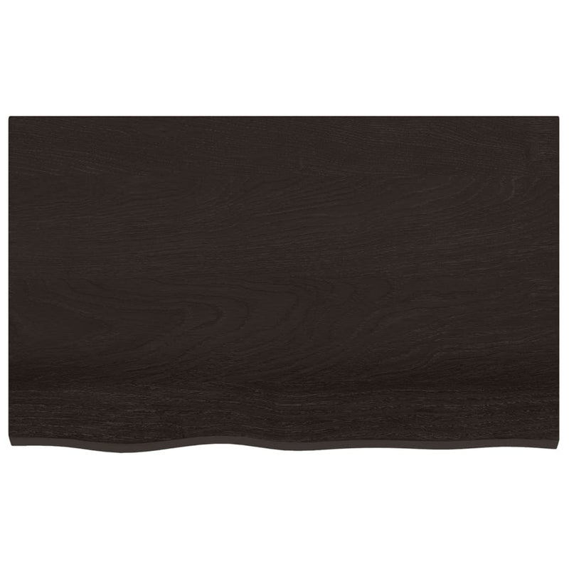 vidaXL sötétbarna kezelt tömör tölgyfa asztallap 80x50x2 cm