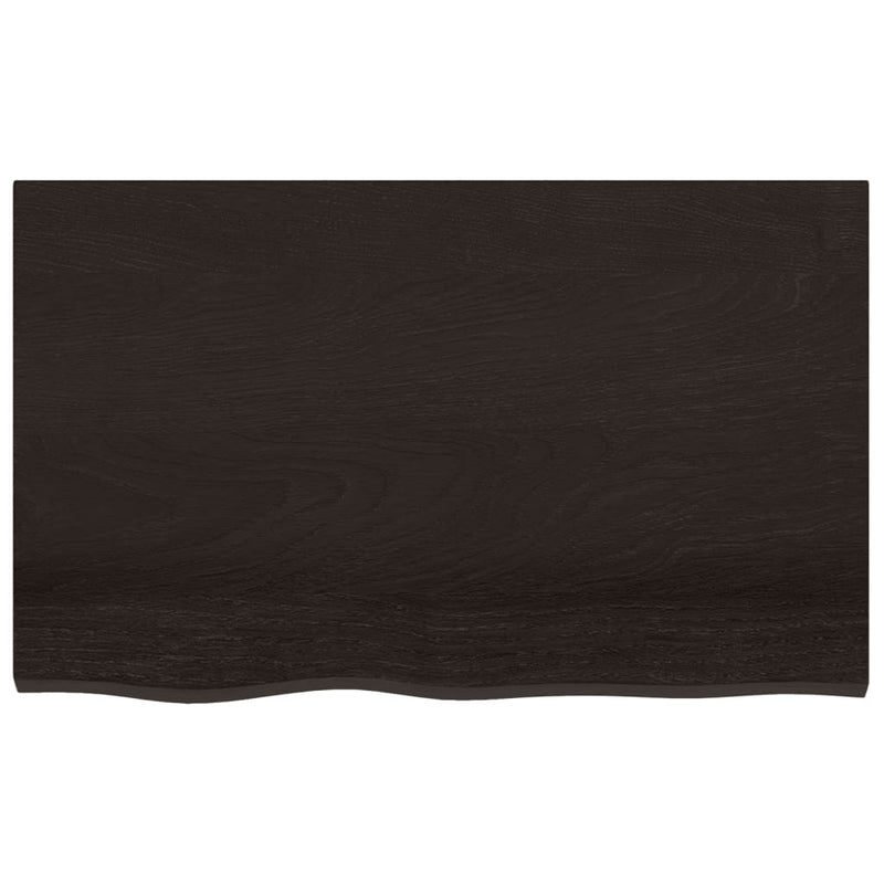 vidaXL sötétbarna kezelt tömör tölgyfa asztallap 80x50x(2-6) cm