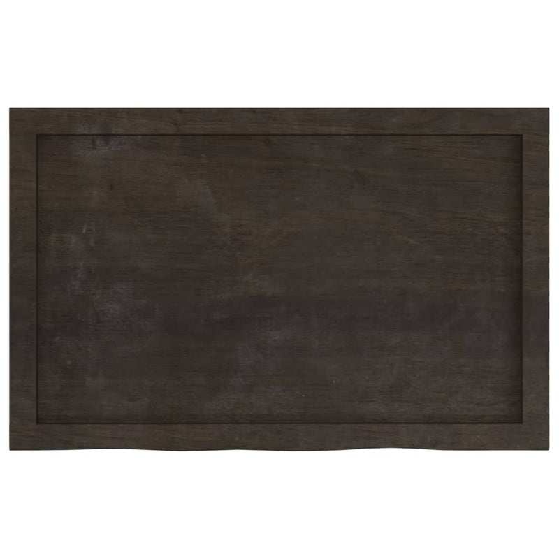 vidaXL sötétbarna kezelt tömör tölgyfa asztallap 80x50x(2-6) cm
