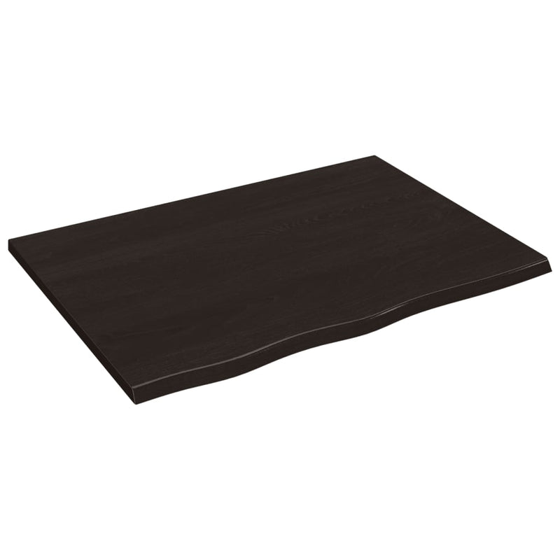 vidaXL sötétbarna kezelt tömör tölgyfa asztallap 80x60x2 cm