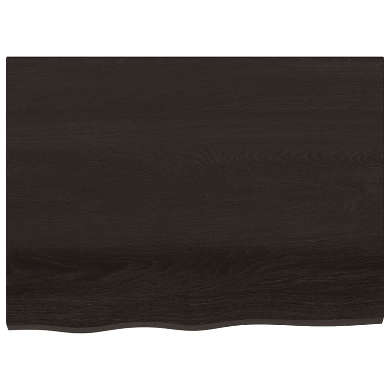 vidaXL sötétbarna kezelt tömör tölgyfa asztallap 80x60x2 cm