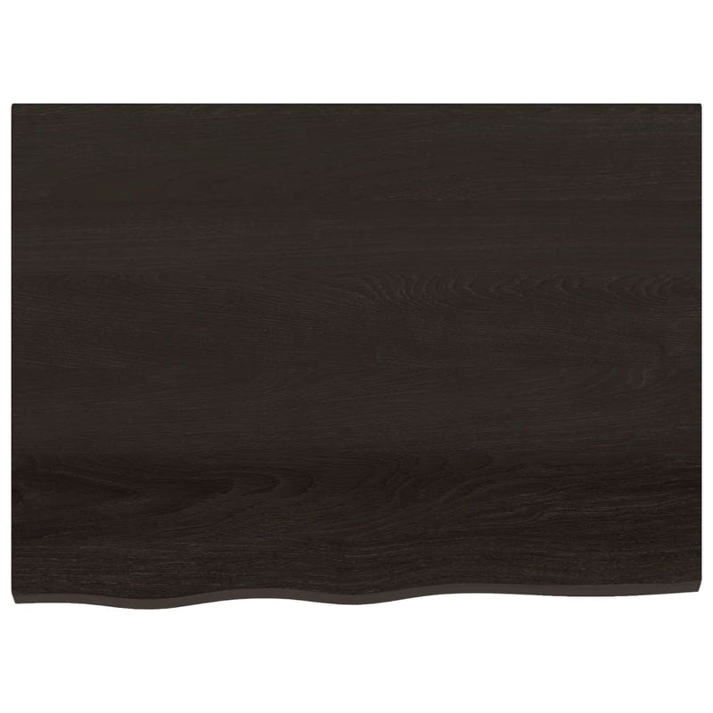 vidaXL sötétbarna kezelt tömör tölgyfa asztallap 80x60x(2-4) cm