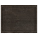 vidaXL sötétbarna kezelt tömör tölgyfa asztallap 80x60x(2-4) cm