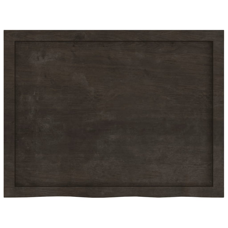 vidaXL sötétbarna kezelt tömör tölgyfa asztallap 80x60x(2-4) cm