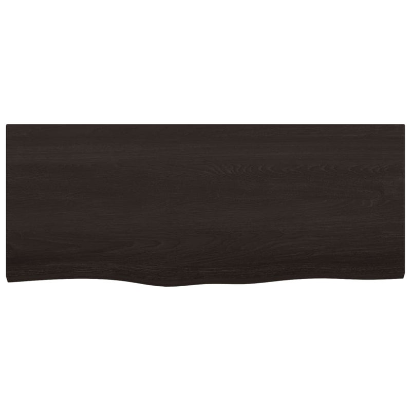 vidaXL sötétbarna kezelt tömör tölgyfa asztallap 100x40x(2-6) cm