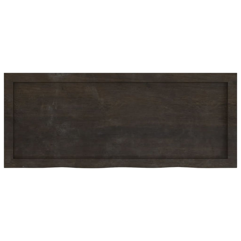 vidaXL sötétbarna kezelt tömör tölgyfa asztallap 100x40x(2-6) cm