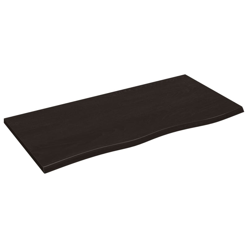 vidaXL sötétbarna kezelt tömör tölgyfa asztallap 100x50x2 cm