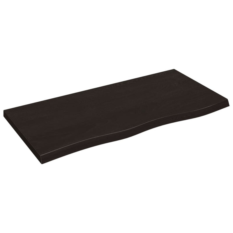 vidaXL sötétbarna kezelt tömör tölgyfa asztallap 100x50x(2-4) cm