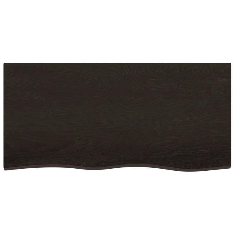 vidaXL sötétbarna kezelt tömör tölgyfa asztallap 100x50x(2-4) cm