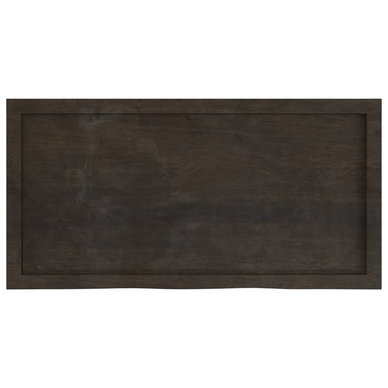 vidaXL sötétbarna kezelt tömör tölgyfa asztallap 100x50x(2-6) cm