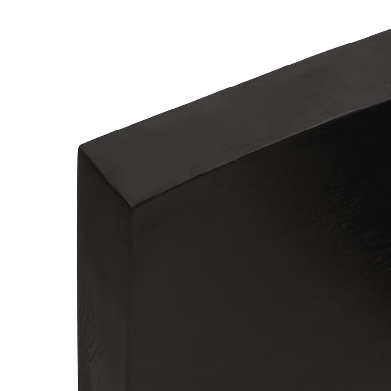 vidaXL sötétbarna kezelt tömör tölgyfa asztallap 100x50x(2-6) cm
