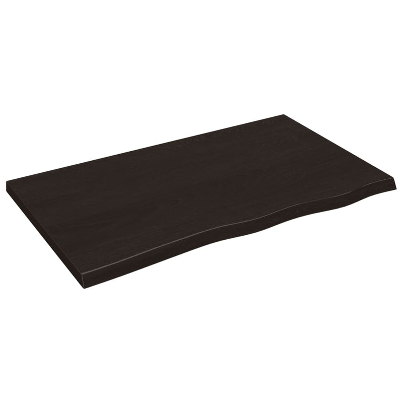 vidaXL sötétbarna kezelt tömör tölgyfa asztallap 100x60x(2-4) cm