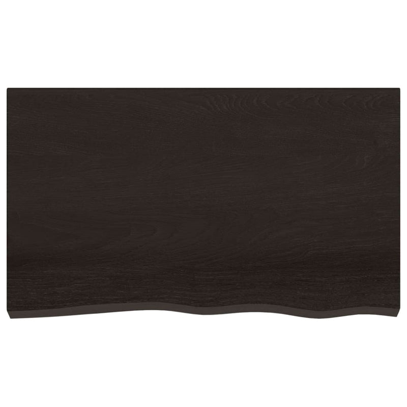 vidaXL sötétbarna kezelt tömör tölgyfa asztallap 100x60x(2-6) cm