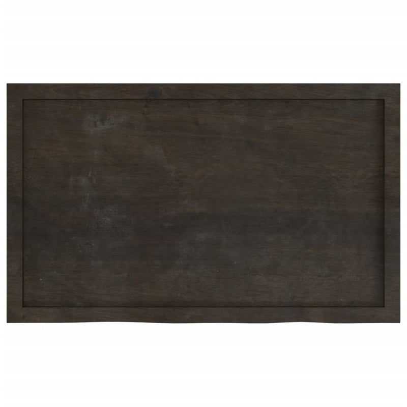vidaXL sötétbarna kezelt tömör tölgyfa asztallap 100x60x(2-6) cm
