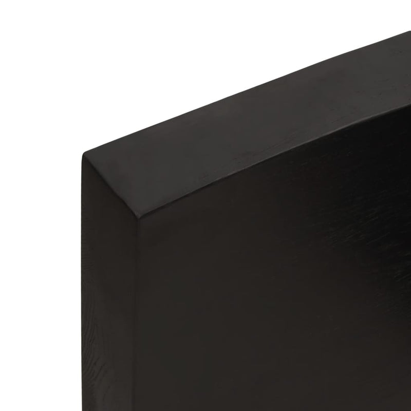 vidaXL sötétbarna kezelt tömör tölgyfa asztallap 100x60x(2-6) cm