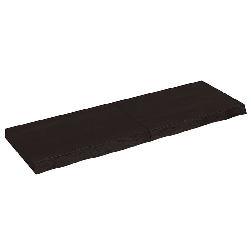 vidaXL sötétbarna kezelt tömör tölgyfa asztallap 120x40x(2-6) cm