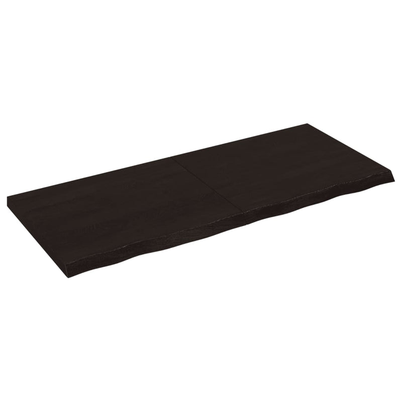 vidaXL sötétbarna kezelt tömör tölgyfa asztallap 120x50x(2-4) cm