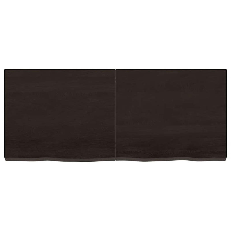 vidaXL sötétbarna kezelt tömör tölgyfa asztallap 120x50x(2-6) cm