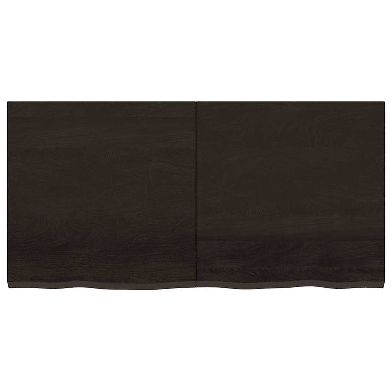 vidaXL sötétbarna kezelt tömör tölgyfa asztallap 120x60x(2-4) cm