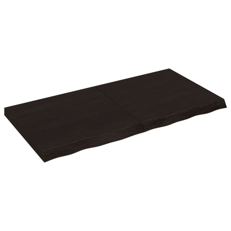 vidaXL sötétbarna kezelt tömör tölgyfa asztallap 120x60x(2-6) cm
