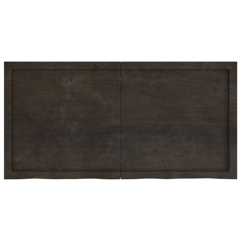 vidaXL sötétbarna kezelt tömör tölgyfa asztallap 120x60x(2-6) cm