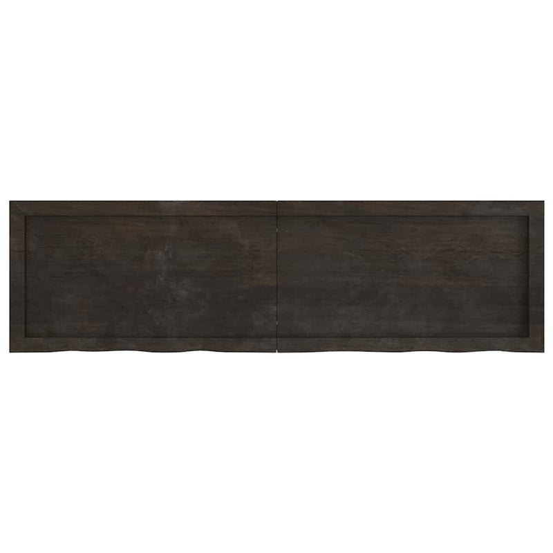 vidaXL sötétbarna kezelt tömör tölgyfa asztallap 140x40x(2-4) cm