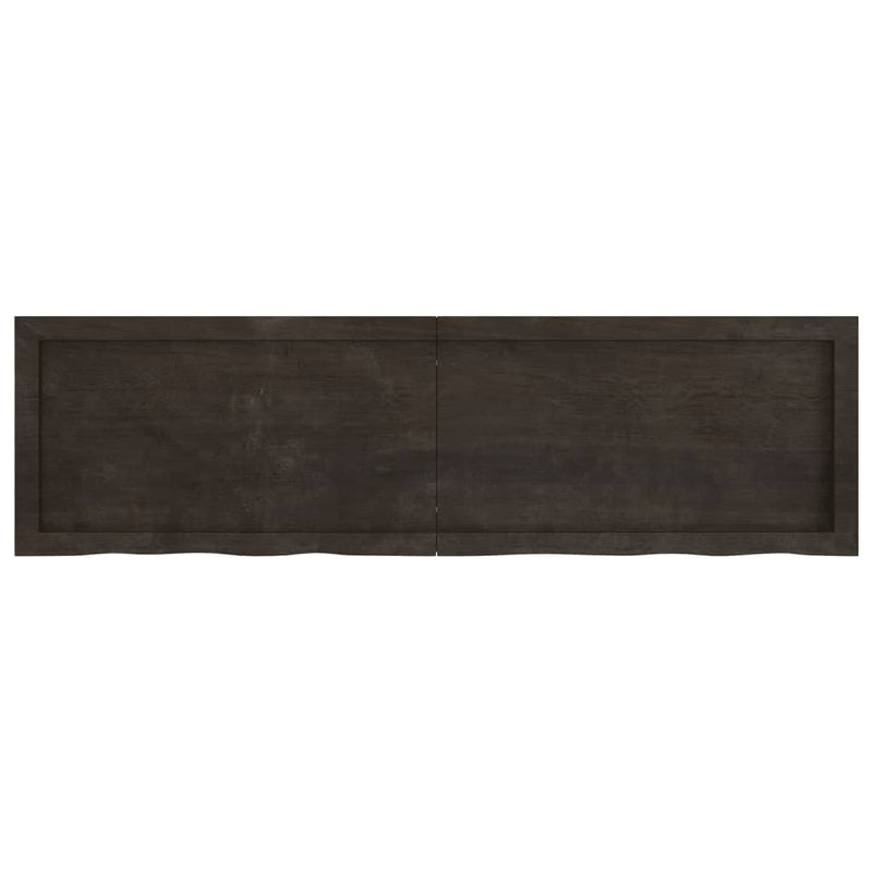 vidaXL sötétbarna kezelt tömör tölgyfa asztallap 140x40x(2-4) cm