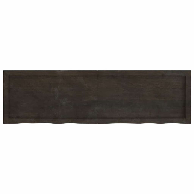 vidaXL sötétbarna kezelt tömör tölgyfa asztallap 140x40x(2-6) cm