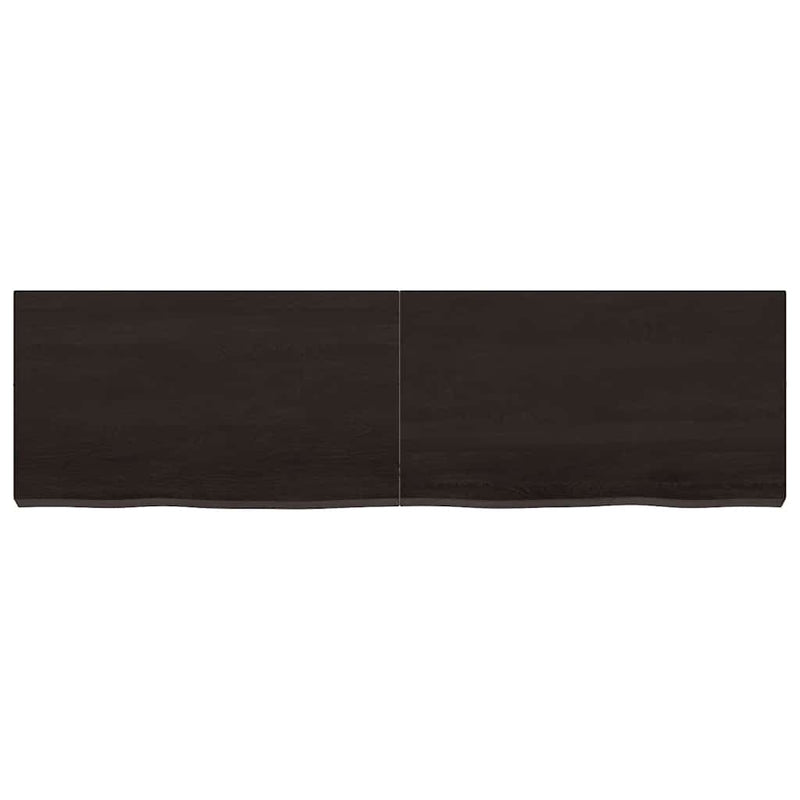 vidaXL sötétbarna kezelt tömör tölgyfa asztallap 140x40x(2-6) cm