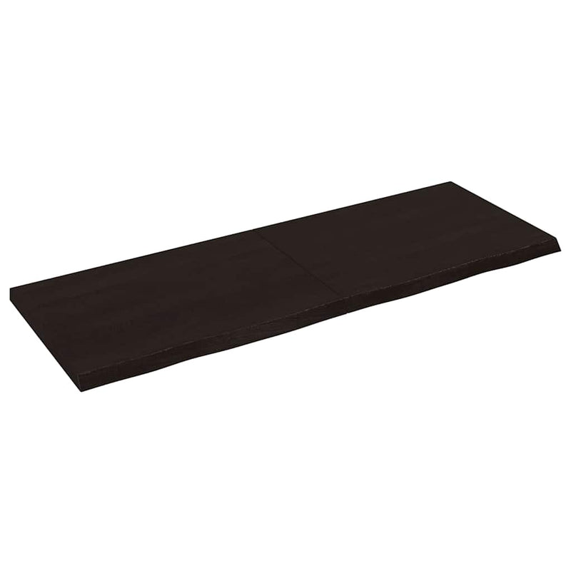 vidaXL sötétbarna kezelt tömör tölgyfa asztallap 140x50x(2-4) cm
