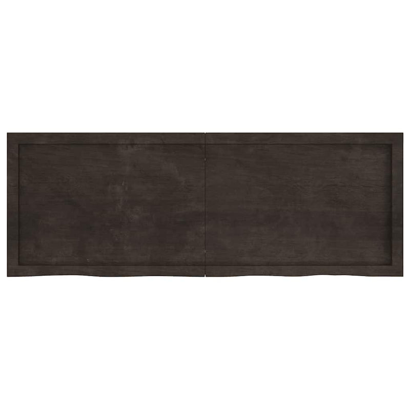 vidaXL sötétbarna kezelt tömör tölgyfa asztallap 140x50x(2-4) cm