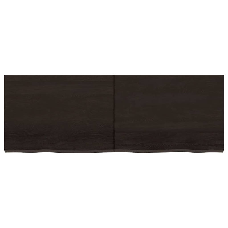 vidaXL sötétbarna kezelt tömör tölgyfa asztallap 140x50x(2-4) cm