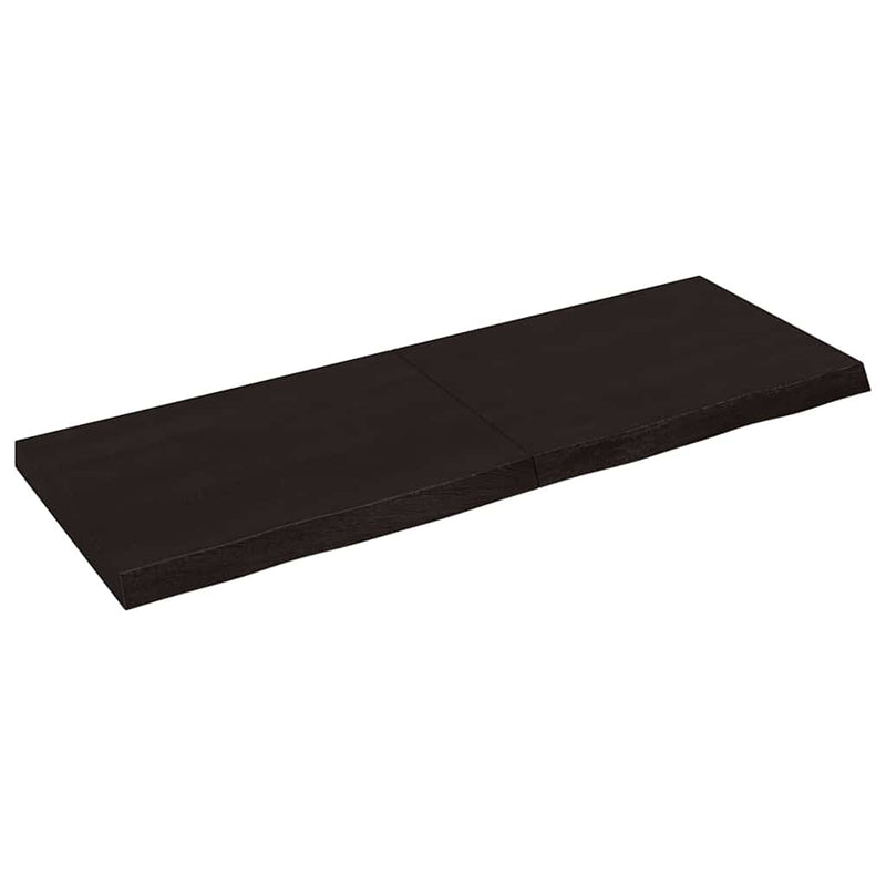 vidaXL sötétbarna kezelt tömör tölgyfa asztallap 140x50x(2-6) cm
