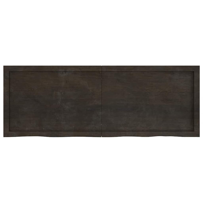 vidaXL sötétbarna kezelt tömör tölgyfa asztallap 140x50x(2-6) cm