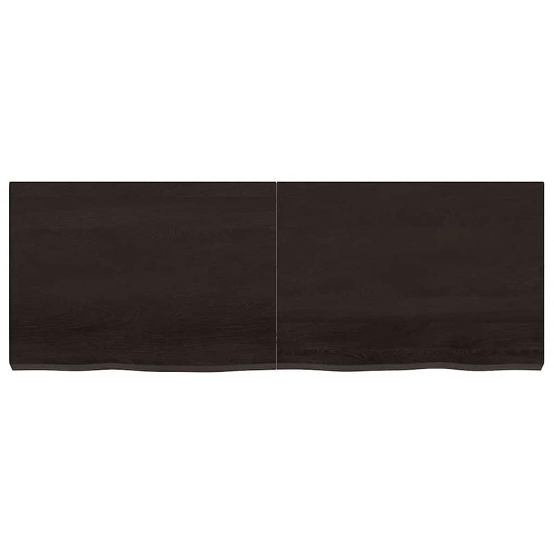 vidaXL sötétbarna kezelt tömör tölgyfa asztallap 140x50x(2-6) cm