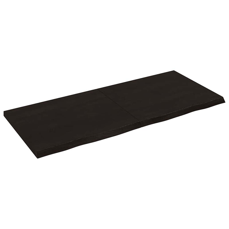 vidaXL sötétbarna kezelt tömör tölgyfa asztallap 140x60x(2-4) cm
